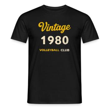 Vintage 1980 – Volleyball Club Retro Birth Year - Men's T-Shirt - black - Front - AI Model Male 178 light (178cm)