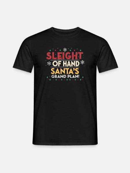 Weihnachtsmann-Handplan groß - Männer T-Shirt - Schwarz