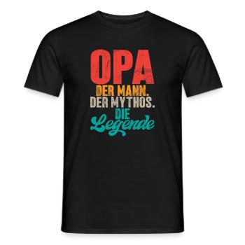 Opa Der Mann Der Mythos Die Legende Retro - Männer T-Shirt - Schwarz - Vorne - AI Model Male 178 light (178cm)