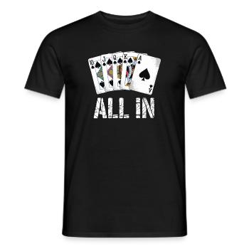 Poker Royal Flush - Conception ALL IN - T-shirt homme - noir - Devant - AI Model Male 178 light (178cm)