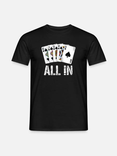 Poker Royal Flush - ALL IN Design - Men's T-Shirt - black