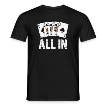 Poker Royal Flush - Conception ALL IN - T-shirt homme - noir - Devant - AI Model Male 178 light (178cm)