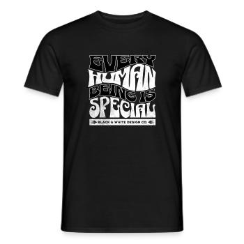 Every Human Being Is Special – Black & White - Männer T-Shirt - Schwarz - Vorne - AI Model Male 178 light (178cm)