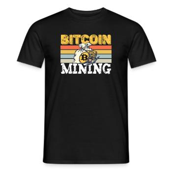 Rétro minage de bitcoins - T-shirt homme - noir - Devant - AI Model Male 178 light (178cm)