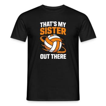 Sœur de volley-ball - Proud Sibling Design - T-shirt homme - noir - Devant - AI Model Male 178 light (178cm)