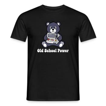 Old School Power Bear Retro Console - Men's T-Shirt - black - Front - AI Model Male 178 light (178cm)