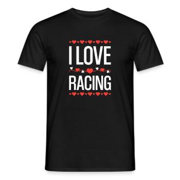 J’adore le design de cœur de course - T-shirt homme - noir - Devant - AI Model Male 178 light (178cm)