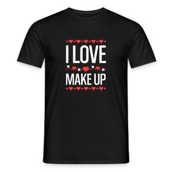I Love Make Up Herz Design - Männer T-Shirt - Schwarz - Vorne - AI Model Male 178 light (178cm)
