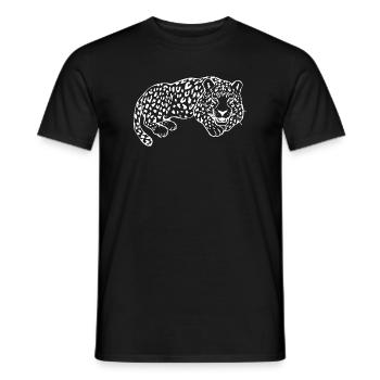 Leopard Katzenshirt Leparden T-shirt Geschenk - Männer T-Shirt - Schwarz - Vorne - AI Model Male 178 light (178cm)