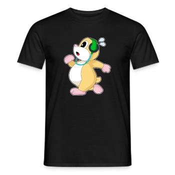 Hamster Jogger Jogging Sports - Men's T-Shirt - black - Front - AI Model Male 178 light (178cm)