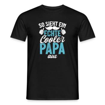 So Sieht Ein Echte Cooler Papa Aus Vatertag - Männer T-Shirt - Schwarz - Vorne - AI Model Male 178 light (178cm)