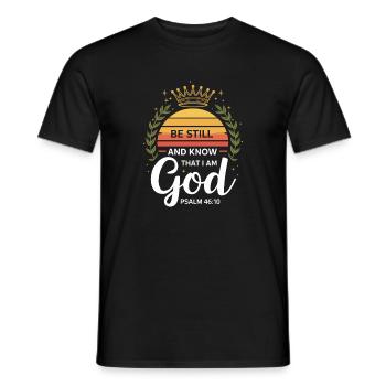 Restez tranquilles et sachez que je suis Dieu Psaume 46:10 Couronne - T-shirt homme - noir - Devant - AI Model Male 178 light (178cm)