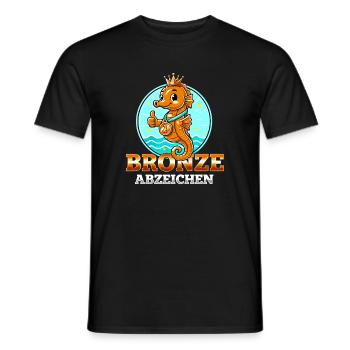 Cours de natation Seahorse Bronze Badge - T-shirt homme - noir - Devant - AI Model Male 178 light (178cm)