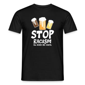 Stoppt Rassismus Alle Biere sind gleich - lustiger Spruch - Männer T-Shirt - Schwarz - Vorne - AI Model Male 178 light (178cm)