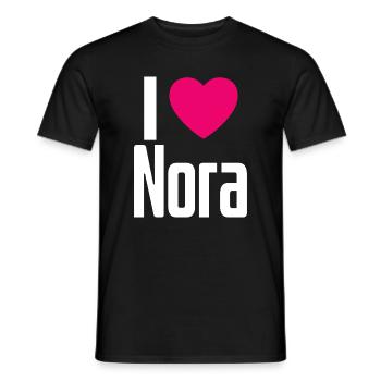I Love Nora Pinkes Herz Ich liebe Nora - Männer T-Shirt - Schwarz - Vorne - AI Model Male 178 light (178cm)