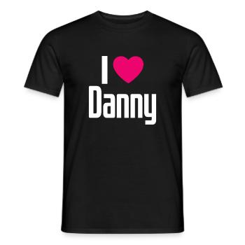 J’aime Danny Coeur rose J’aime Danny - T-shirt homme - noir - Devant - AI Model Male 178 light (178cm)