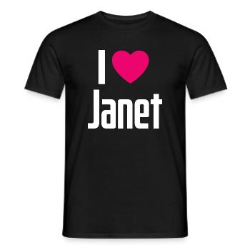 J’aime Janet Pink Heart J’aime Janet - T-shirt homme - noir - Devant - AI Model Male 178 light (178cm)
