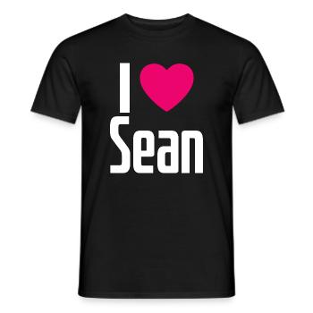 I Love Sean Pinkes Herz Ich liebe Sean - Männer T-Shirt - Schwarz - Vorne - AI Model Male 178 light (178cm)
