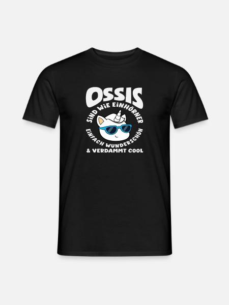 Ossi Einhörner Spruch DDR Stolz - Männer T-Shirt - Schwarz