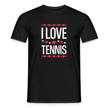 I Love Tennis  - Männer T-Shirt - Schwarz - Vorne - AI Model Male 178 light (178cm)