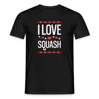 I Love Squash Herz Design - Männer T-Shirt - Schwarz - Vorne - AI Model Male 178 light (178cm)