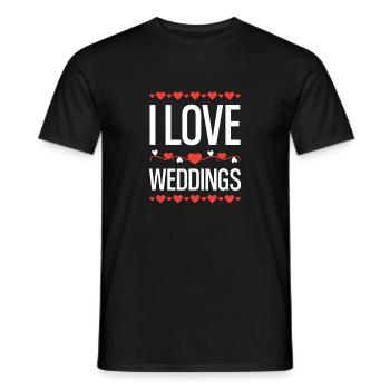 I Love Weddings Hearts - Men's T-Shirt - black - Front - AI Model Male 178 light (178cm)