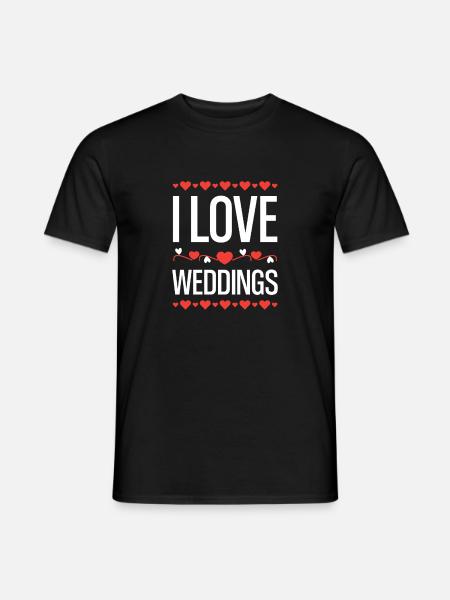 I Love Weddings Hearts - Men's T-Shirt - black