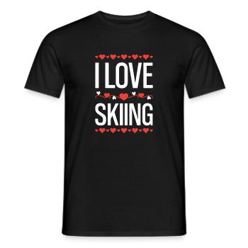 I Love Skiing Herzensdesign - Männer T-Shirt - Schwarz - Vorne - AI Model Male 178 light (178cm)