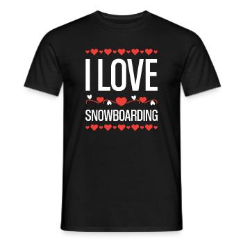 I Love Snowboarding - Männer T-Shirt - Schwarz - Vorne - AI Model Male 178 light (178cm)