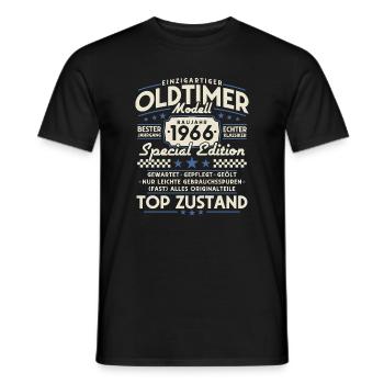 Oldtimer_1966_Jahrgang_Vintage_Retro_Geburtstag - Männer T-Shirt - Schwarz - Vorne - AI Model Male 178 light (178cm)