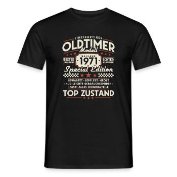 Oldtimer_1971_Jahrgang_Vintage_Retro_Geburtstag - Männer T-Shirt - Schwarz - Vorne - AI Model Male 178 light (178cm)
