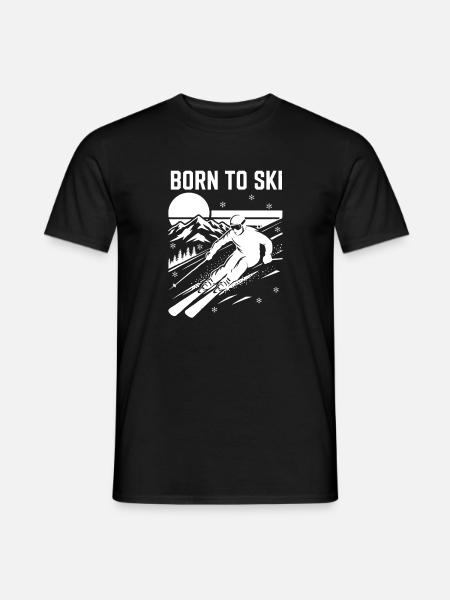 Born to Ski Design Skiing - Men's T-Shirt - black