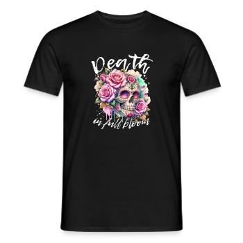 Flowers Skull Beauty Bloom - Men's T-Shirt - black - Front - AI Model Male 178 light (178cm)