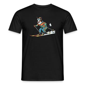 Ski Chien Sports d’hiver Drôle Piste Héros - T-shirt homme - noir - Devant - AI Model Male 178 light (178cm)