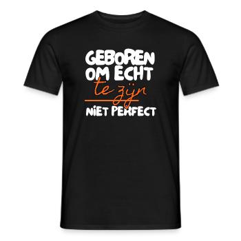 Geboren, um echt zu sein – nicht perfekt - Männer T-Shirt - Schwarz - Vorne - AI Model Male 178 light (178cm)