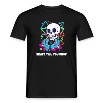 Skelett Roller Neon Groove - Männer T-Shirt - Schwarz - Vorne - AI Model Male 178 light (178cm)