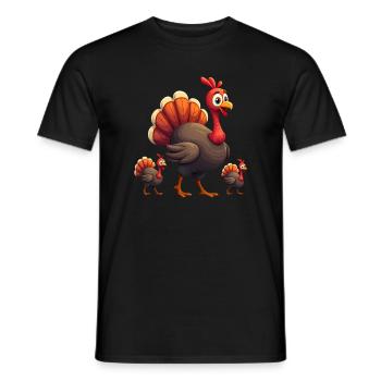 Bébé dinde de Thanksgiving - T-shirt homme - noir - Devant - AI Model Male 178 light (178cm)