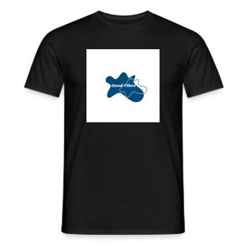 Gute Vibes Blau Logo - Men's T-Shirt - black - Front - AI Model Male 178 light (178cm)