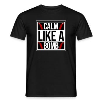Calm Like Bomb Paradox Irony Humor Explosive Joke - Men's T-Shirt - black - Front - AI Model Male 178 light (178cm)