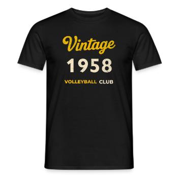 Vintage 1958 – Volleyball Club Retro Birth Year - Men's T-Shirt - black - Front - AI Model Male 178 light (178cm)
