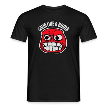 Calm Like Bomb Paradox Irony Humor Explosive Joke - Men's T-Shirt - black - Front - AI Model Male 178 light (178cm)