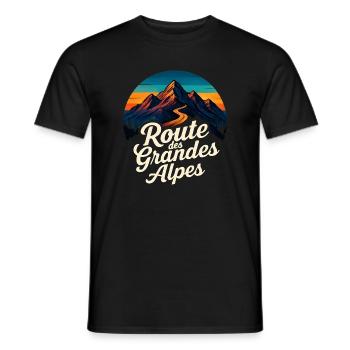 Route des Grandes Alpes Vintage - T-shirt homme - noir - Devant - AI Model Male 178 light (178cm)