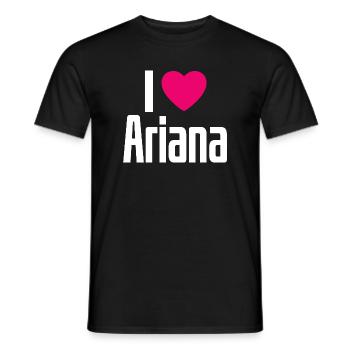 I Love Ariana Pinkes Herz Ich liebe Ariana - Männer T-Shirt - Schwarz - Vorne - AI Model Male 178 light (178cm)