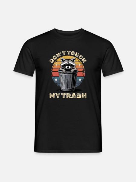 Funny Raccoon - Männer T-Shirt - Schwarz