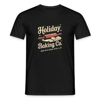 Boulangerie de Noël Vintage - T-shirt homme - noir - Devant - AI Model Male 178 light (178cm)