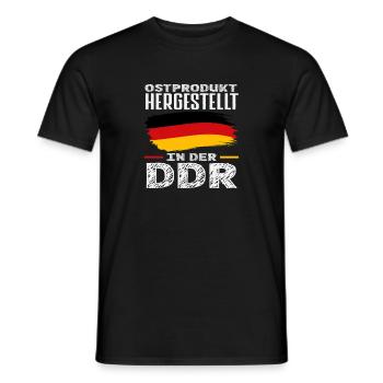 Ostprodukt Lustiges Ossi Spruch DDR Stolz - Men's T-Shirt - black - Front - AI Model Male 178 light (178cm)