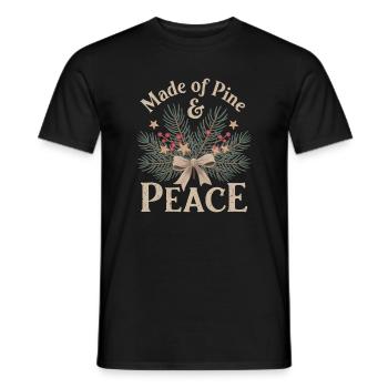 Motif de Noël naturel - T-shirt homme - noir - Devant - AI Model Male 178 light (178cm)