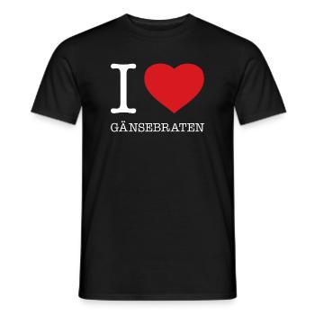 I love roast goose - Men's T-Shirt - black - Front - AI Model Male 178 light (178cm)