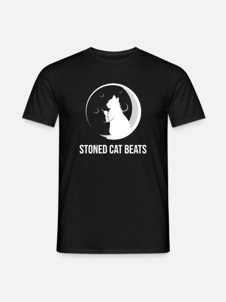 stonedCatBeats_YT_White_Transparent_800x800 - Men's T-Shirt - black