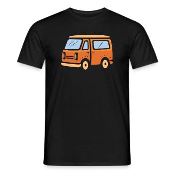 Retro Camper Van Cartoon Illustration - Men's T-Shirt - black - Front - AI Model Male 178 light (178cm)